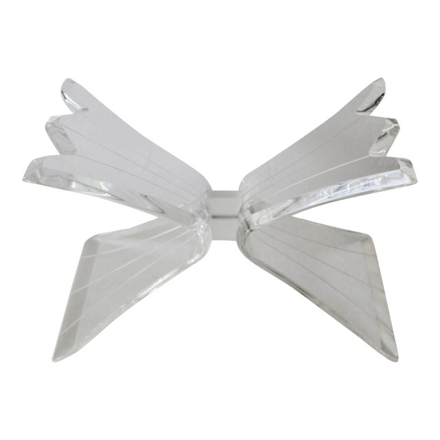 1970s Lion in Frost Style Butterfly Wing Lucite Coffee Table Base For Sale