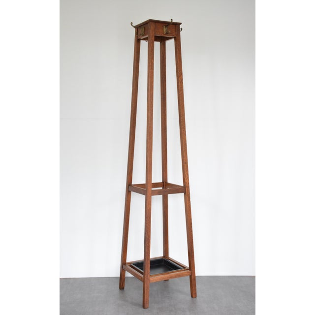 English Arts and Crafts Oak Coat Stand from Astrola, 1930 For Sale - Image 13 of 15