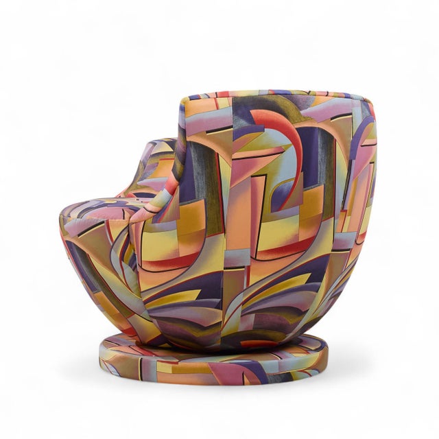 Vladimir Kagan for Directional Mid Century Corkscrew Swivel Chairs - Pair For Sale In Chicago - Image 6 of 13