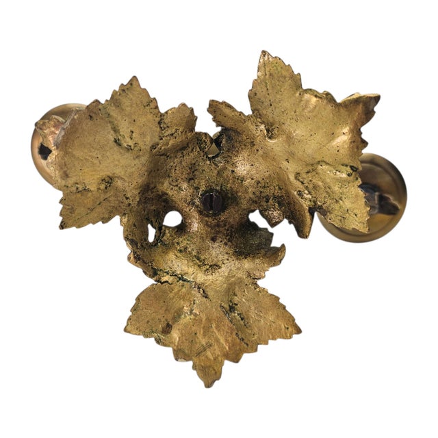 Art Nouveau Gilt Metal Three Light Candelabrum With Leaf and Vine Base 8.5" For Sale - Image 12 of 12