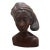 Vintage Art Deco Balinese Woman Bust – Hand-Carved Mahogany Wood Sculpture For Sale