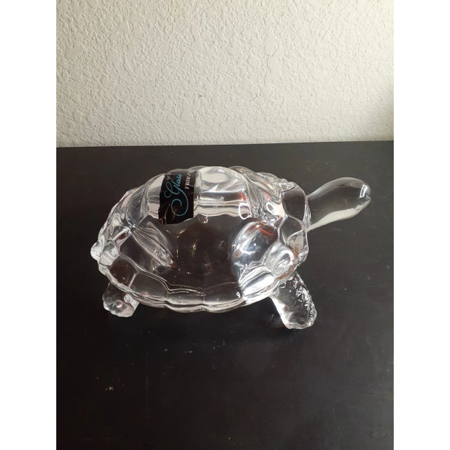 Art Deco Vintage Clear Art Glass Turtle Figurine, Made in Poland For Sale - Image 3 of 8