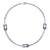 60s Vintage Gucci Hercules Knot Necklace Silver Blue Enamel Collar 18" For Sale