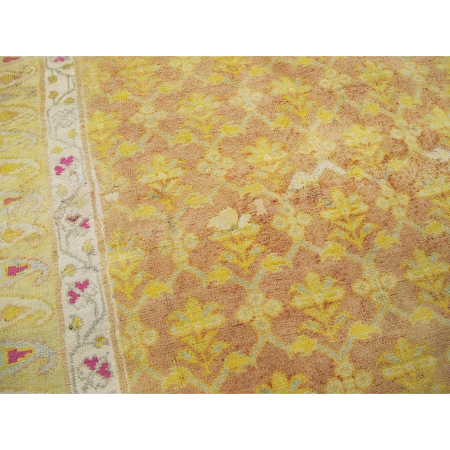 Rustic Galerie Shabab Collection Mid-20th Century Indian Cotton Agra Accent Rug For Sale - Image 3 of 7