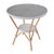 Tobias 30 in. W Outdoor Round Rattan and Metal Bistro Table, Blue/White Dot / Natural Rattan Frame For Sale - Image 9 of 9