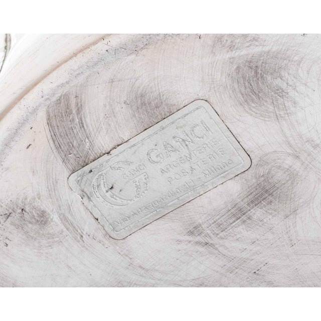 Metal Italian Handmade Silver Globular Vase For Sale - Image 7 of 8