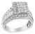 14K White Gold 2.00 Cttw Composite Head with Halo and Side Stones Diamond Ring (H-I Color, SI1-SI2 Clarity) - Ring Size 7 For Sale
