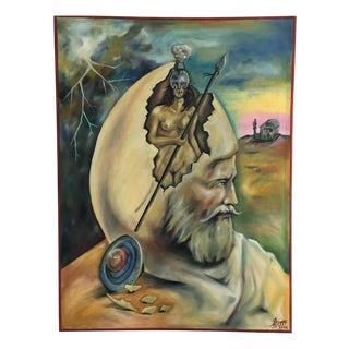 Bebu Dura, Surreal Figurative Portrait (Untitled), Oil on Canvas For Sale