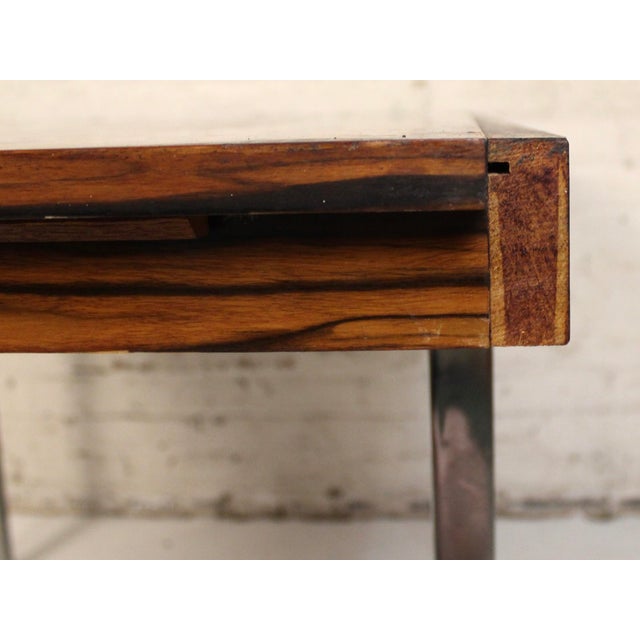 Mid-Century Modern Macassar and Chrome Dining Table Attributed to Fritz Schroder K.-G. For Sale - Image 12 of 18