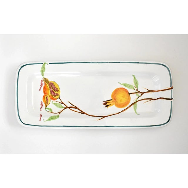 A vintage large, narrow Italian majolica ceramic pottery Fratelli Mari Deruto platter, commissioned by Mondavi Winery,...