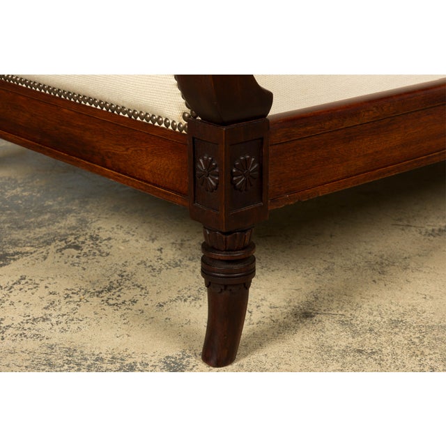 Early 19th Century French Empire Swan Neck Mahogany Daybed, Paris For Sale - Image 13 of 17