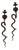 Egyptian Revival Engraved Brass Enameled Cobra Sconces, Set of 2 For Sale