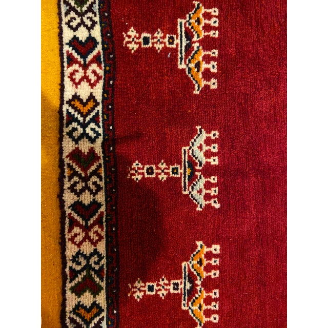 Ruby Red Berber Medium Rug Handwoven Wool With Abstract and Geometric Elements For Sale - Image 8 of 8