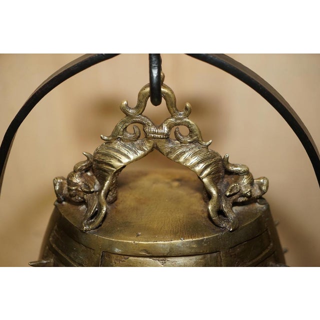 Metal Chinese Export Floor Standing Bell with Wrought Iron Stand by Charles & Ray Eames, 1920s For Sale - Image 7 of 18