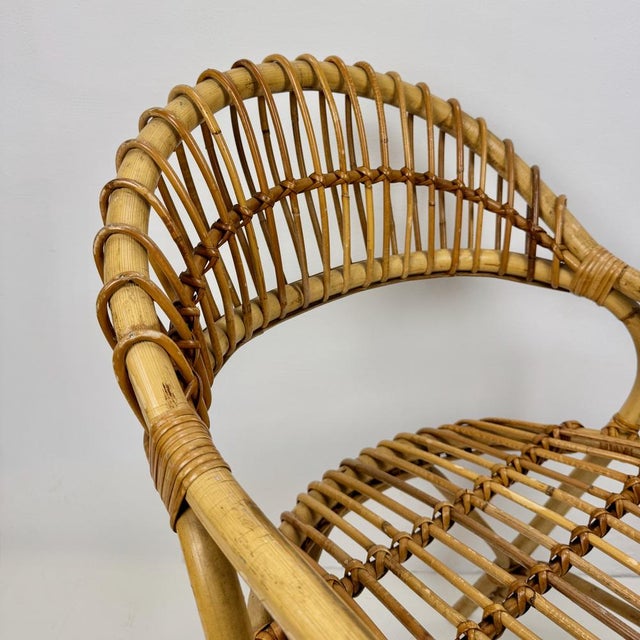 Mid-Century Bamboo Chair, Italy, 1960s For Sale - Image 6 of 7