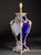 Rococo French Cobalt Glass and Ormolu Table Lamp with Ram Heads in the style of Sèvres, 1920s For Sale - Image 3 of 14