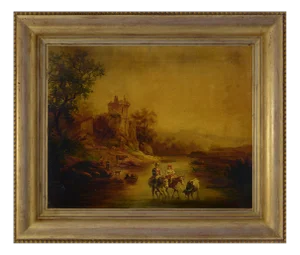 Landscape, Italy, Oil on Canvas, Framed