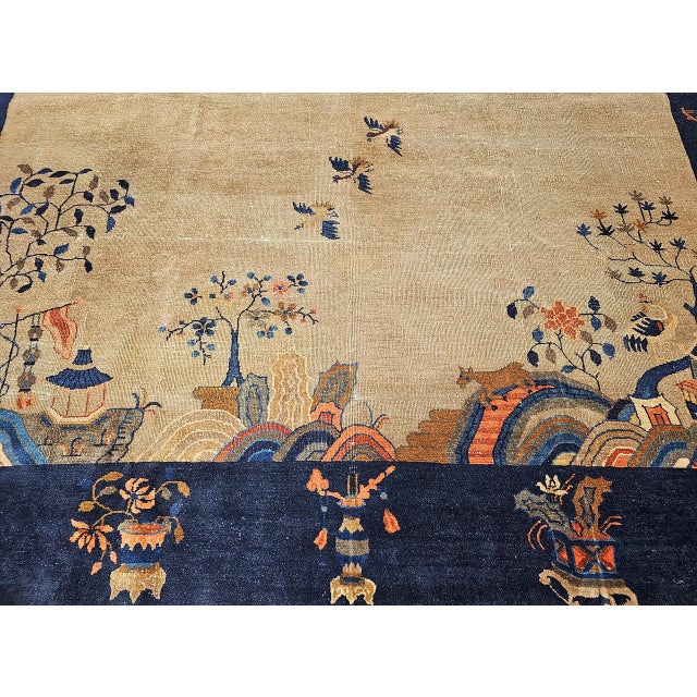 Vintage Chinese Art Deco Rug, Hand-Knotted Wool, Four Dragons Design, 9' x 12' For Sale - Image 15 of 18