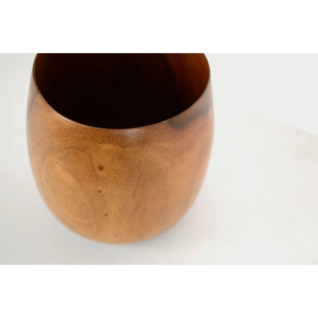 1980s Hawaiian Hand Turned Wood Milo Bowl Vessel by Joseph Mathieu Hawaii For Sale - Image 5 of 8