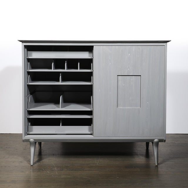 Mid-Century Modern Mid-Century Modern Silver Cerused Oak Gentleman's Chest by John Stuart Inc. For Sale - Image 3 of 18