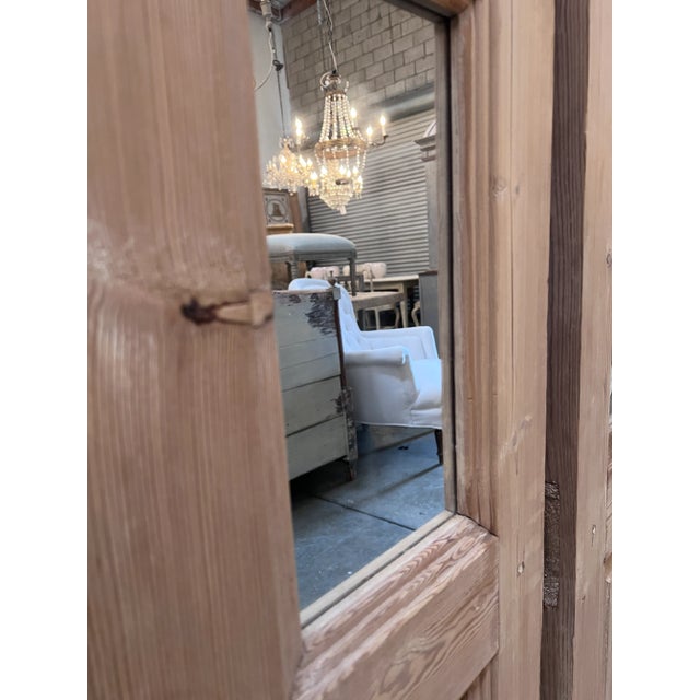 Wood 19th Century Collection of French Pine Doors With Mirrors- Set of 4 For Sale - Image 7 of 13