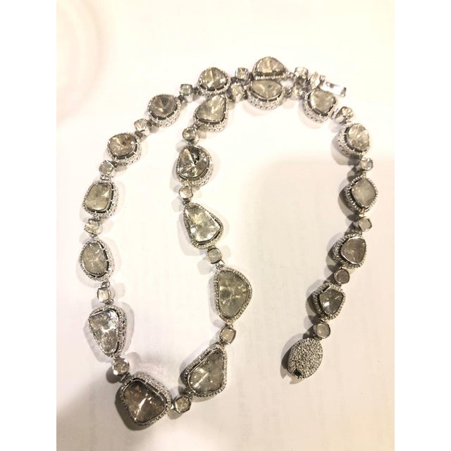 Late 20th Century Bochic "Orient" Vintage Natural Rose Cut Diamond Necklace Set in 18K Gold Over Silver For Sale In New York - Image 6 of 18
