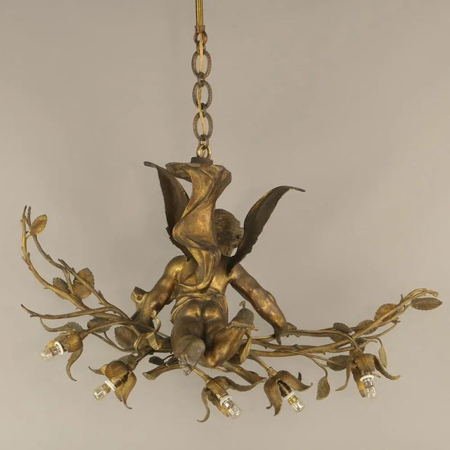 Baroque Bronze Angel Chandelier, Vienna, 1900s For Sale - Image 6 of 17