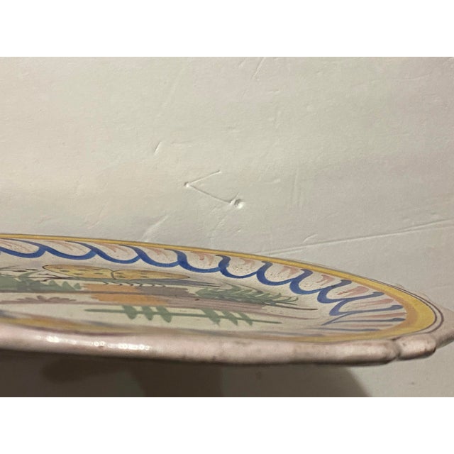 Late 18th Century French Faience Butterfly Insect Plate | Chairish
