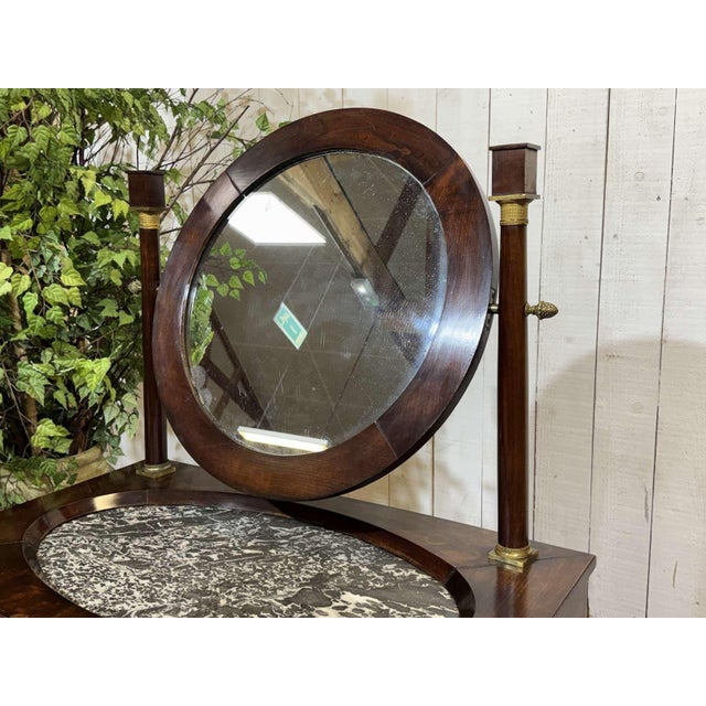 Antique Empire Style Dressing Table in Mahogany with Marble Top, 1800s For Sale - Image 6 of 18