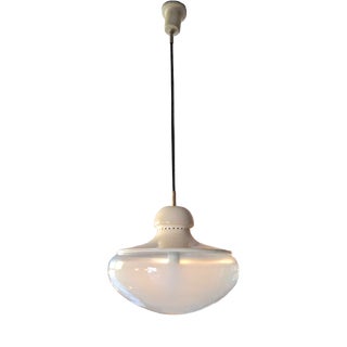 Blown Glass and Metal Pendant Lamp, Italy, 1960s For Sale