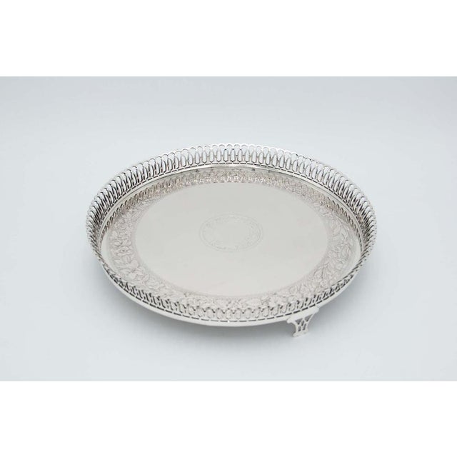 Circular Silver Ticket Box with Grate For Sale - Image 4 of 4