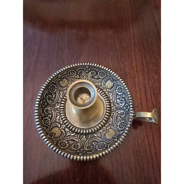 Metal Antique E F Caldwell Style Candle Holder For Sale - Image 7 of 7