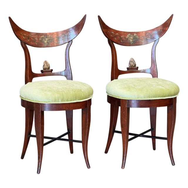 Early 19th Century German Biedermeier Painted Mahogany Chairs – Pair For Sale