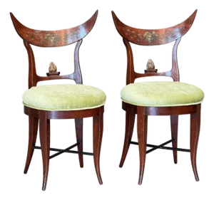 Early 19th Century German Biedermeier Painted Mahogany Chairs – Pair