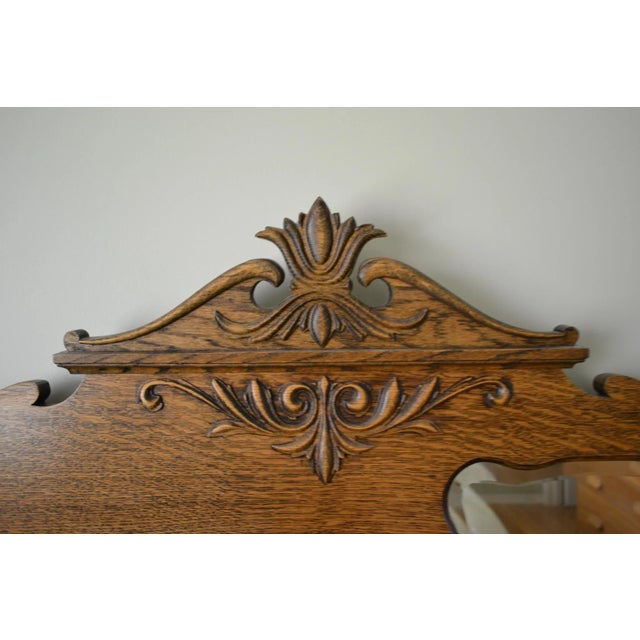 Antique Larkin Tiger Oak Secretary Desk With Bookcase, Circa 1900 For Sale In Chicago - Image 6 of 11