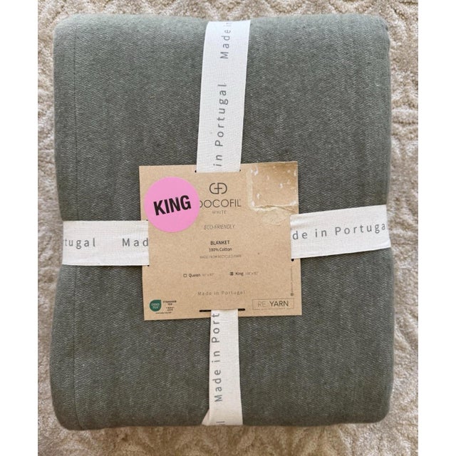 Elevate your bedding with this all-season felted cotton King blanket, beautifully woven in Portugal from 100% cotton...