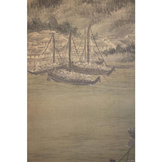 XL "Seascape" by Matsunami Tōsui, Taisho Era Japanese Monochrome Scroll Painting For Sale - Image 9 of 18