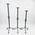 Hand Forged Iron Candelabra Set of 3 (78-98cm) Antique Copper Double Stem with Hercules Knot Detail For Sale - Image 9 of 9