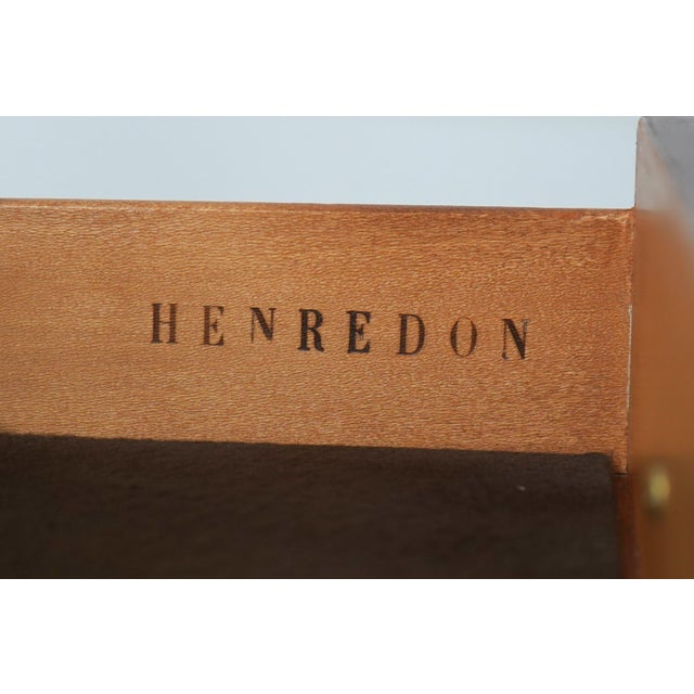 Henredon Burl Walnut Curio Cabinet Banded Server For Sale - Image 17 of 18