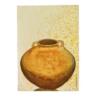 Still Life Contemporary Painting "Clay Vessel in Spring" For Sale