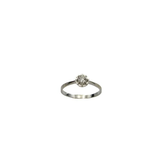 French White Gold Ring with 0.40ct Diamond, 1920s For Sale - Image 4 of 13