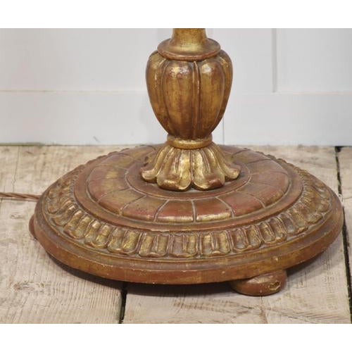 Carved Gilt Wood Standard Lamp, 1920s For Sale - Image 4 of 8
