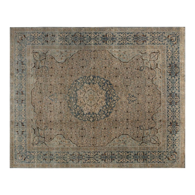 Fine Antique Persian Tabriz Handmade Wool Rug For Sale