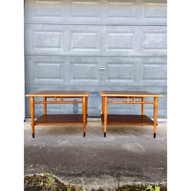 Wood Pair of Lane Acclaim Side Tables With Classic Dovetail Detail For Sale - Image 7 of 13