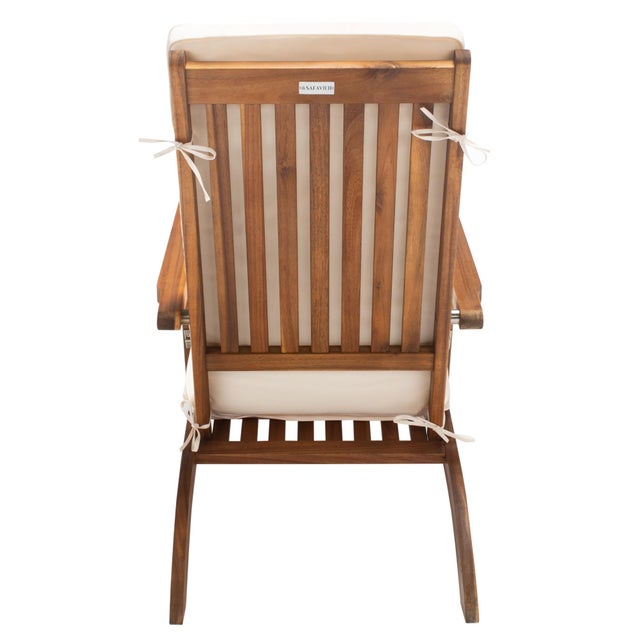 Palmdale Lounge Chair, Natural Wood/Beige Cushion For Sale - Image 13 of 13