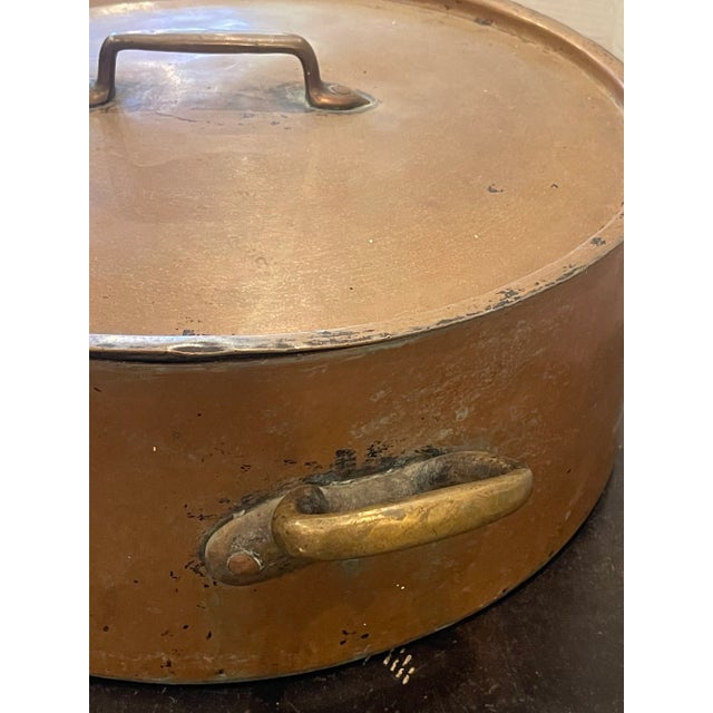 Antique Copper Hammered Pot With Lid For Sale In Phoenix - Image 6 of 10