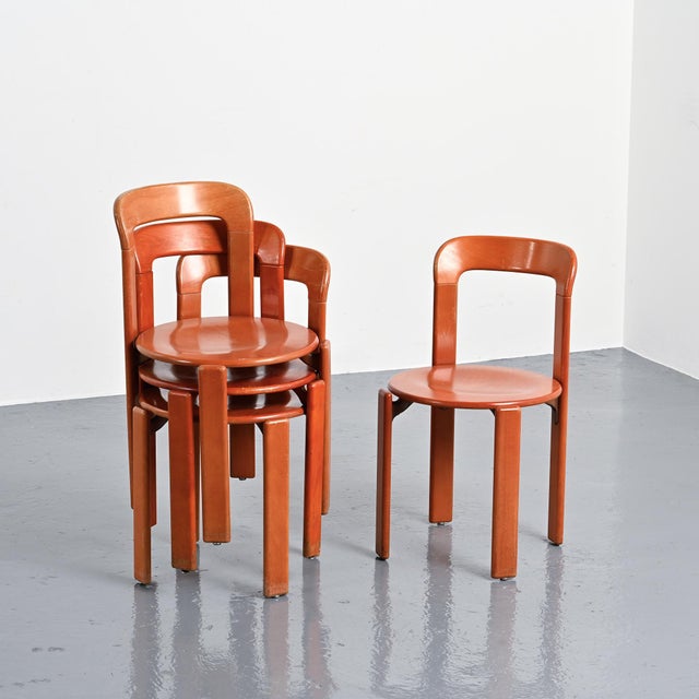 Dining Chairs by Bruno Rey for Dietiker, 1970s, Set of 4 For Sale - Image 3 of 16