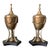 Mid 20th Century Brass Mantle Urns - A Pair For Sale
