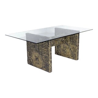 1960s Adrian Pearsall for Craft Associates Brutalist Glass Dining Table, Attributed For Sale
