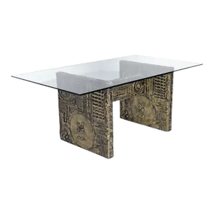 1960s Adrian Pearsall for Craft Associates Brutalist Glass Dining Table, Attributed